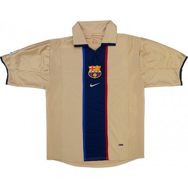 Auswärtstrikot Thailand Barcelona Retro 2001 2003 Gelb Günstige Fußballtrikots